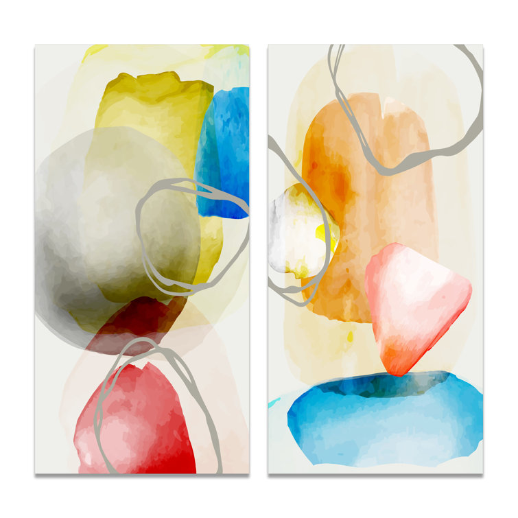 Wrought Studio Trendy Abstracts With Colourful Shapes Vi Piece